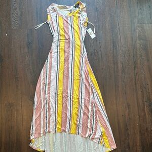 Jessica Simpson Striped Multicolor Asymmetrical Hem Dress